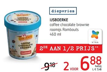 Promotions Ijsboerke coffee chocolate brownie roomijs rombouts - Ijsboerke - Valide de 05/05/2022 à 18/05/2022 chez Spar (Colruytgroup)