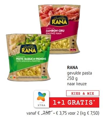 Promotions Rana gevulde pasta - Giovanni rana - Valide de 05/05/2022 à 18/05/2022 chez Spar (Colruytgroup)