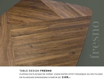 Promotions Table design fresno - Produit Maison - Xooon - Valide de 02/05/2022 à 22/06/2022 chez Xooon