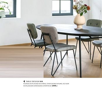 Promotions Table design vik - Produit Maison - Xooon - Valide de 02/05/2022 à 22/06/2022 chez Xooon