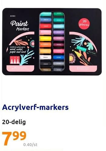 Promoties Acrylverf-markers - Huismerk - Action - Geldig van 04/05/2022 tot 10/05/2022 bij Action