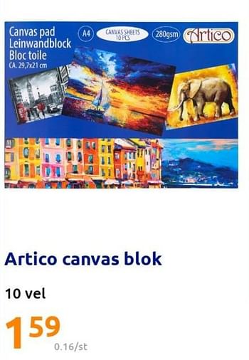 Promoties Artico canvas blok - ARTICO - Geldig van 04/05/2022 tot 10/05/2022 bij Action