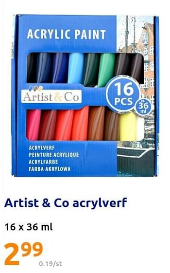 Promoties Artist + co acrylverf - Artist & Co - Geldig van 04/05/2022 tot 10/05/2022 bij Action
