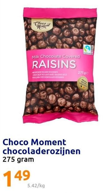 Promoties Choco moment chocoladerozijnen - Choco Moment - Geldig van 04/05/2022 tot 10/05/2022 bij Action