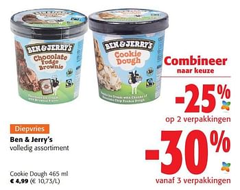 Promoties Ben + jerry’s cookie dough - Ben&Jerry's - Geldig van 04/05/2022 tot 17/05/2022 bij Colruyt