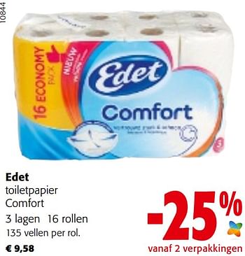 Promotions Edet toiletpapier comfort - Edet - Valide de 04/05/2022 à 17/05/2022 chez Colruyt