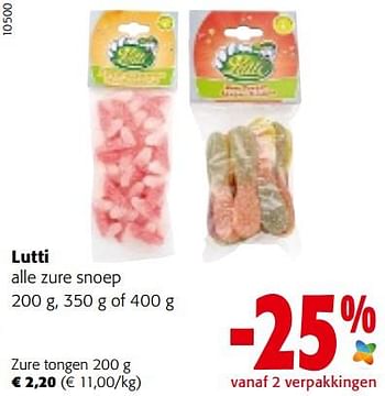 Promoties Lutti zure tongen - Lutti - Geldig van 04/05/2022 tot 17/05/2022 bij Colruyt