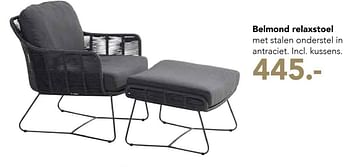Promotions Belmond relaxstoel - Produit maison - Free Time - Valide de 01/04/2022 à 30/06/2022 chez Freetime