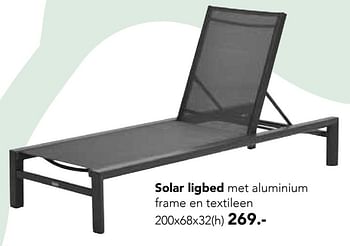 Promoties Solar ligbed - Huismerk - Free Time - Geldig van 01/04/2022 tot 30/06/2022 bij Freetime