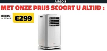 Promotions Airco’s 9000 btu - Produit maison - Bouwcenter Frans Vlaeminck - Valide de 06/05/2022 à 31/05/2022 chez Bouwcenter Frans Vlaeminck