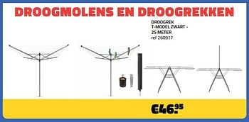 Promoties Droogrek t-model zwart - Brabantia - Geldig van 06/05/2022 tot 31/05/2022 bij Bouwcenter Frans Vlaeminck