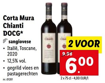 Promoties Corta mura chianti docg - Rode wijnen - Geldig van 16/05/2022 tot 22/05/2022 bij Lidl