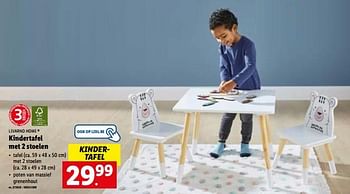 Promoties Kindertafel met 2 stoelen - Livarno - Geldig van 16/05/2022 tot 22/05/2022 bij Lidl