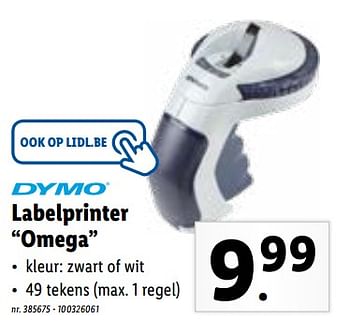Promoties Labelprinter omega - Dymo - Geldig van 16/05/2022 tot 22/05/2022 bij Lidl