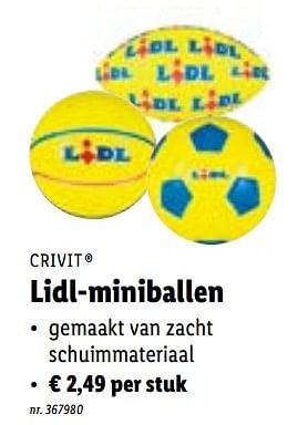 Promoties Lidl-miniballen - Crivit - Geldig van 16/05/2022 tot 22/05/2022 bij Lidl