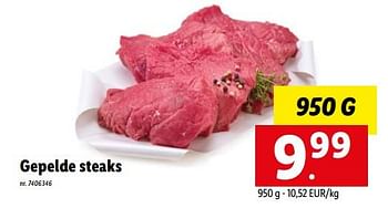 Promoties Gepelde steaks - Huismerk - Lidl - Geldig van 16/05/2022 tot 22/05/2022 bij Lidl