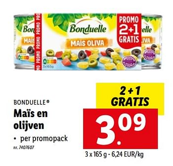 Promotions Maïs en olijven - Bonduelle - Valide de 16/05/2022 à 22/05/2022 chez Lidl
