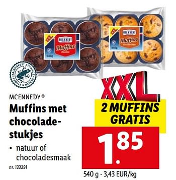 Promoties Muffins met chocolad - Mcennedy - Geldig van 16/05/2022 tot 22/05/2022 bij Lidl
