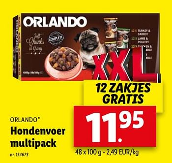 Promotions Hondenvoer multipack - Orlando - Valide de 16/05/2022 à 22/05/2022 chez Lidl