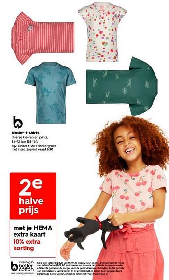 Promoties Kinder-t-shirts - Huismerk - Hema - Geldig van 09/05/2022 tot 15/05/2022 bij Hema