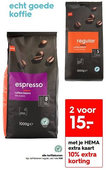 Promoties Koffiebonen - Huismerk - Hema - Geldig van 09/05/2022 tot 15/05/2022 bij Hema