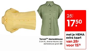 Promoties Tencel damesblouse - Huismerk - Hema - Geldig van 09/05/2022 tot 15/05/2022 bij Hema
