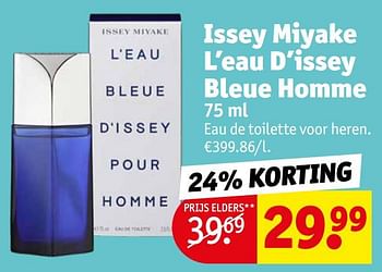 Promoties Issey miyake l’eau d’issey bleue homme edt - Issey Miyake - Geldig van 10/05/2022 tot 22/05/2022 bij Kruidvat