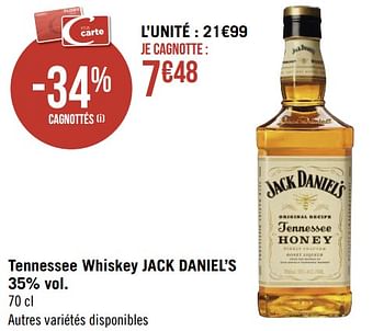 Promotions Tennessee whiskey jack daniel’s - Jack Daniel's - Valide de 09/05/2022 à 22/05/2022 chez Géant Casino
