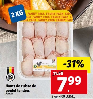 Produit Maison - Lidl Hauts De Cuisse De Poulet Tendres - En Promotion ...