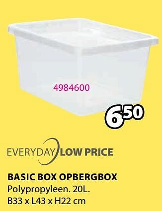 Promoties Basic box opbergbox - Huismerk - Jysk - Geldig van 09/05/2022 tot 22/05/2022 bij Jysk