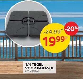 Promoties 1-4 tegel voor parasol - Huismerk - Brico - Geldig van 11/05/2022 tot 23/05/2022 bij Brico