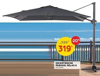 Promoties Excentrische parasol relax k - Huismerk - Brico - Geldig van 11/05/2022 tot 23/05/2022 bij Brico