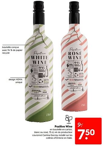 Promotions Positive wine - Vins blancs - Valide de 09/05/2022 à 15/05/2022 chez Hema