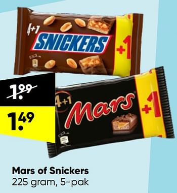 Promoties Mars of snickers - Huismerk - Big Bazar - Geldig van 09/05/2022 tot 22/05/2022 bij Big Bazar