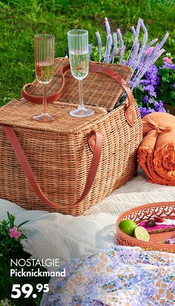 Promoties Nostalgie picknickmand - Huismerk - Casa - Geldig van 09/05/2022 tot 19/06/2022 bij Casa