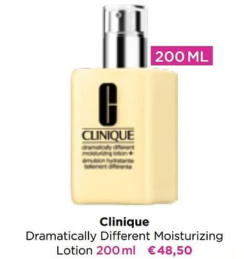 Promoties Clinique dramatically different moisturizing lotion - CLINIQUE - Geldig van 09/05/2022 tot 29/05/2022 bij ICI PARIS XL