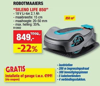 Promoties Gardena robotmaaiers sileno life 850 - Gardena - Geldig van 11/05/2022 tot 22/05/2022 bij Hubo