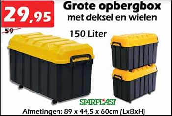 Promotions Grote opbergbox met deksel en wielen - Starplast - Valide de 28/04/2022 à 22/05/2022 chez Itek