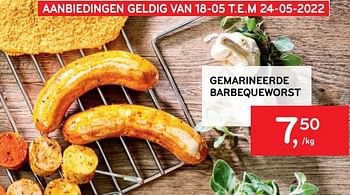 Promoties Gemarineerde barbequeworst - Huismerk - Alvo - Geldig van 18/05/2022 tot 24/05/2022 bij Alvo