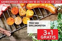 Trio van grillworsten 3+1 gratis-Huismerk - Alvo
