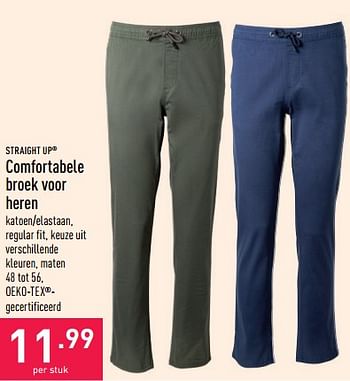 Promoties Comfortabele broek voor heren - Straight Up - Geldig van 21/05/2022 tot 27/05/2022 bij Aldi