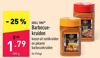 Promoties Barbecuekruiden - GRILL TIME - Geldig van 18/05/2022 tot 27/05/2022 bij Aldi