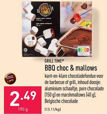 Promoties Bbq choc + mallows - GRILL TIME - Geldig van 18/05/2022 tot 27/05/2022 bij Aldi