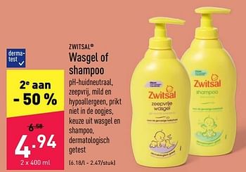 Promoties Wasgel of shampoo - Zwitsal - Geldig van 21/05/2022 tot 27/05/2022 bij Aldi