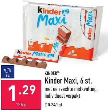 Promoties Kinder maxi - Kinder - Geldig van 20/05/2022 tot 27/05/2022 bij Aldi
