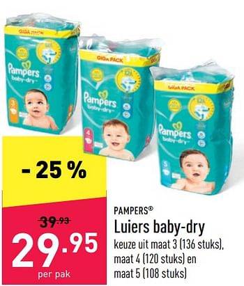 Promotions Luiers baby-dry - Pampers - Valide de 20/05/2022 à 27/05/2022 chez Aldi