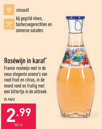 Promotions Roséwijn in karaf - Vins rosé - Valide de 18/05/2022 à 27/05/2022 chez Aldi