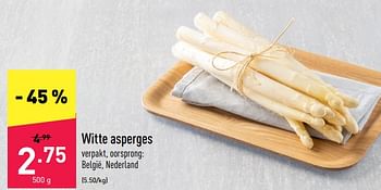 Promoties Witte asperges - Huismerk - Aldi - Geldig van 16/05/2022 tot 21/05/2022 bij Aldi