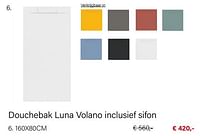 Douchebak luna volano inclusief sifon 160x80cm-Huismerk - Multi Bazar
