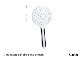 Promoties Handsproeier elio 3 jets chroom - Huismerk - Multi Bazar - Geldig van 16/05/2022 tot 30/06/2022 bij Multi Bazar